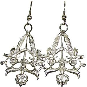 Vintage  Victorian Filigree  Chandelier Earrings